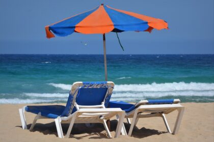 parasol, nature, sunbeds