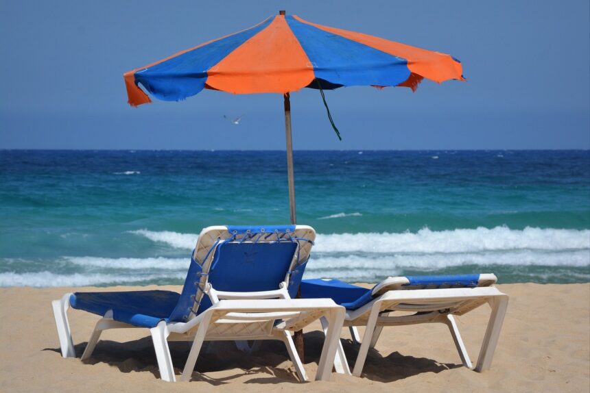 parasol, nature, sunbeds